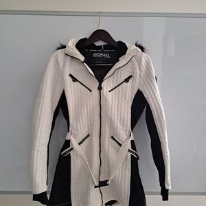 Michael Kors Black & White Parka Jacket M